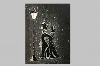 Paint Nite: Lovers Meet on the Snowy Street